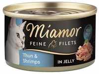 Miamor Feine Filets Dosen Katzenfutter, Thunfisch & Shrimps 24x100g