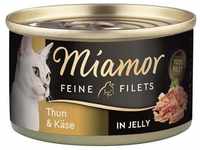 Miamor Feine Filets Dosen Katzenfutter, Thunfisch & Käse 24x100g