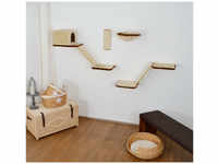 Silvio Design Katzen Kletterwand mit Treppe 8-teilig, beige, braun