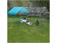 Kerbl Freigehege für Kaninchen mit Sonnenschutz, 220 x 103 x 103 cm
