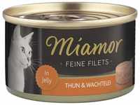 Miamor Feine Filets Dosen Katzenfutter, Thunfisch & Wachtelei 24x100g