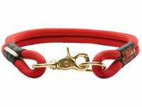 Hunter Halsung Halsband Oss für Hunde, M: Hals 45cm, Breite 16mm, rot