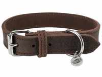 TRIXIE Rustic Fettleder Hundehalsband, S–M: 34–40 cm/25 mm, dunkelbraun