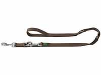 Hunter Hundeleine Nylon, 2,00 m, 25 mm breit, verstellbar, braun