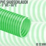 32 mm 1 1/4 Zoll Saug Ansaug Spiral F&ouml;rder Pumpen Schlauch gr&uuml;n-wei&szlig;
