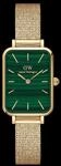 Daniel Wellington DW Uhr Quadro Pressed Evergold Green 20x26mm Gold