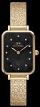 Daniel Wellington DW Uhr Quadro Lumine Pressed Piano Black MoP Gold 20x26mm