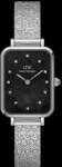 Daniel Wellington DW Uhr Quadro Lumine Pressed Piano Black MoP Silver 20x26mm