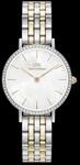 Daniel Wellington DW Uhr Petite Lumine Bezel 5-Link Two-Tone MOP Silver 28mm