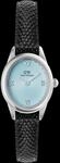 Daniel Wellington DW Uhr Ophelia Mini Black Lizard Ice Blue Guilloch&eacute; Silver