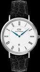 Daniel Wellington DW Uhr Classic Roman Numerals Date Black Croc Belly Silver...