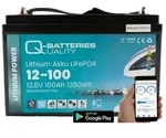 Q-Batteries Lithium Akku 12-100 12,8V 100Ah 1280Wh LiFePO4 Batterie mit...