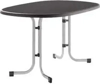 Pflanzen-K&ouml;lle Klapptisch mit Dekorplatte oval, graphit, ca. 140x90 cm R&uuml;cksendung