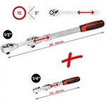 KS Tools 1/4 Zoll + 1/2 Zoll Teleskop-Umschaltknarren-Satz, 2-tlg - 914.1412