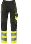 MASCOT Leeds Hose mit Knietaschen SAFE SUPREME Schwarz / Hi-vis Gelb 51 -