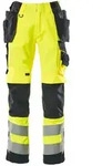 MASCOT Wigan Hose mit H&auml;ngetaschen SAFE SUPREME Hi-vis Gelb / Schwarzblau 48 -