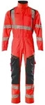 MASCOT Overall mit Knietaschen ACCELERATE SAFE Hi-vis Rot / Schwarzblau XXL -