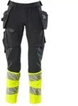 MASCOT Herren Hose mit H&auml;ngetaschen ACCELERATE SAFE Schwarzblau / Hi-vis Gelb...
