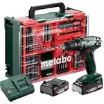 Metabo Akku-Bohrschrauber BS 18 Set mit 74-teiliger Mobiler Werkstatt -