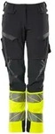 MASCOT Damen Hose mit Knietaschen ACCELERATE SAFE Schwarzblau / Hi-vis Gelb 34 -