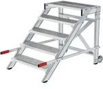 Munk Arbeitspodest fahrbar, Stufenbreite 800 mm, Stahl-Gitterrost - 050437