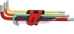 KS Tools Kugelkopf-Innensechskant-Winkelstiftschl&uuml;ssel-Satz, extra lang, 9-tlg -