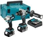 Makita Akku-Kombo-Kit 18V / 6,0 Ah, DDF492Z + DTW300Z, 2 Akkus + Ladeger&auml;t im MAKPAC