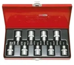 KS Tools 1/2" Bit-Stecknuss-Satz, 9-tlg, TB20-TB60 mit Stirnlochbohrung -...