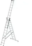 Munk Sprossen-Mehrzweckleiter 3-teilig mit nivello&reg;-Traverse und Wandlaufrollen -
