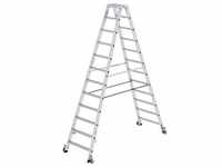 Munk Stufen-Stehleiter beidseitig begehbar mit Rollen 2x12 Stufen - 041224