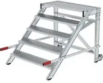Munk Arbeitspodest fahrbar, Stufenbreite 1000 mm, Aluminium geriffelt - 050022