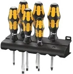 Wera 932/6 Schraubendrehersatz Kraftform Wera: Der Schraubmei&szlig;el + Rack, 6-teilig -