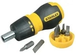 STANLEY Bit-Schraubendreher kurz 6 Bits Ratsche Schl. Phillips - 0-66-358