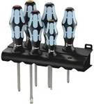 Wera 3334/3350/3355/6 Schraubendrehersatz, Edelstahl + Rack, 6-teilig - 05032063001