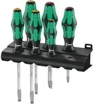 Wera 334 SK/6 Rack Schraubendrehersatz Kraftform Plus Lasertip + Rack, 6-teilig -