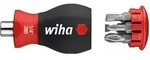 Wiha Schraubendreher mit Bit Magazin magnetisch Schlitz, Pozidriv mit 6 Bits, Stubby,