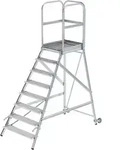 Munk Podesttreppe eins. begehbar mit Rollen und Griffen Stahl-Gitterrost -...