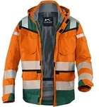 K&Uuml;BLER REFLECTIQ Wetterjacke SYMPATEX&reg; PSA 2 warnorange/moosgr&uuml;n XS - 1307