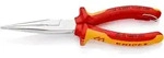KNIPEX Flachrundzange mit Schneide/Befestigungs&ouml;se verchromt - 2616200T