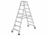 Munk Stufen-Stehleiter beidseitig begehbar mit Rollen 2x8 Stufen - 041216