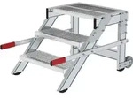 Munk Arbeitspodest fahrbar, Stufenbreite 600 mm, Stahl-Gitterrost - 050431