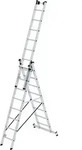 Munk Sprossen-Mehrzweckleiter 3-teilig mit nivello&reg;-Traverse und Wandlaufrollen -