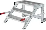 Munk Arbeitspodest fahrbar, Stufenbreite 800 mm, Stahl-Gitterrost - 050435