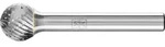 PFERD TOOLS Hartmetall Fr&auml;sstift Kugel KUD Z3P universal mittel kreuzverzahnt -