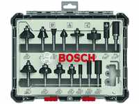 Bosch Fräser-Set für feinen Holzbearbeitung, Schaft (Zoll): 1/4, 15-teilig -