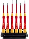 Wiha Feinschraubendreher Set PicoFinish electric Schlitz, Phillips 7-teilges Set mit