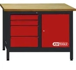 KS Tools Werkbank mit 4 Schubladen und 1 T&uuml;r, H840xB1200xT500mm - 865.0006