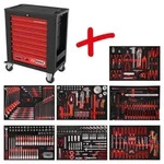 KS Tools Performanceplus Werkstattwagen-Satz P15 mit 397 Werkzeugen f&uuml;r 7 Schubladen