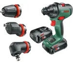Bosch Akku-Zweigang-Bohrschrauber AdvancedDrill 18: 2x Akku, Winkel-, Exzenteraufsatz