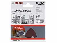 Bosch Schleifblatt F460 Best for Wood and Paint, 93 mm, 40, 5er-Pack 180 -...